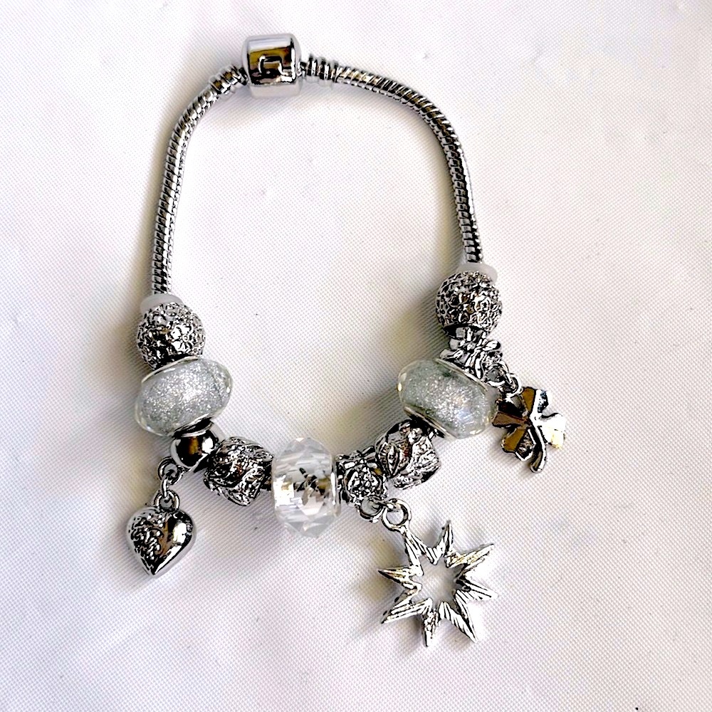 Pandora style Jimmy key women bracelets with charms .